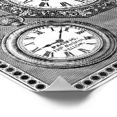 Kunst Vintage Wereldklokken tijdszones - muurposte Poster (Hoek)