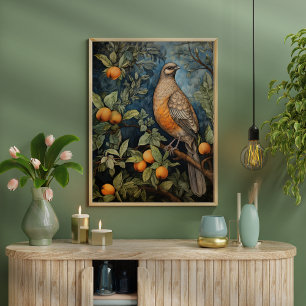  kunst Vogel in een boom Poster
