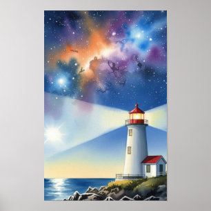 Kunst voor aan de wand. Vuurtoreneiland Poster