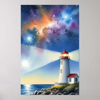 Kunst voor aan de wand. Vuurtoreneiland Poster