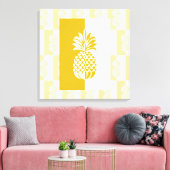 Kunst voor ananas | Modern Gold en White Canvas Pr (Insitu (Woonkamer))
