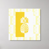 Kunst voor ananas | Modern Gold en White Canvas Pr (Voorkant)