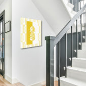 Kunst voor ananas | Modern Gold en White Canvas Pr Afdruk