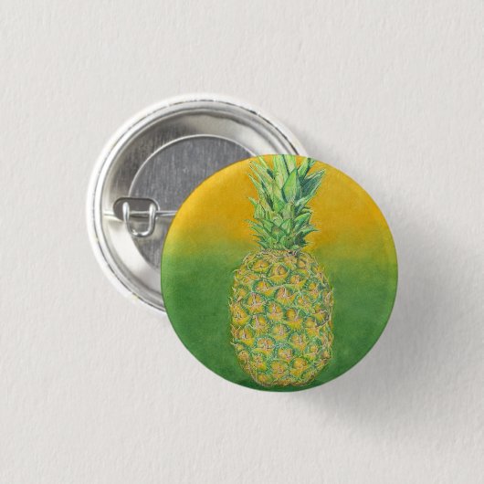 Kunst voor ananas ronde button 3,2 cm (Voorkant /achterkant)