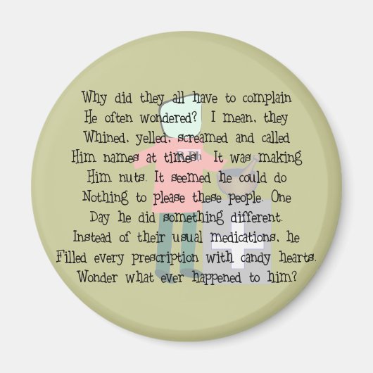 Kunst voor apothekers Geschikt voor Snoep Hart Rx' Magneet (Voorkant)