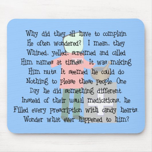 Kunst voor apothekers Geschikt voor Snoep Hart Rx' Muismat (Voorkant)