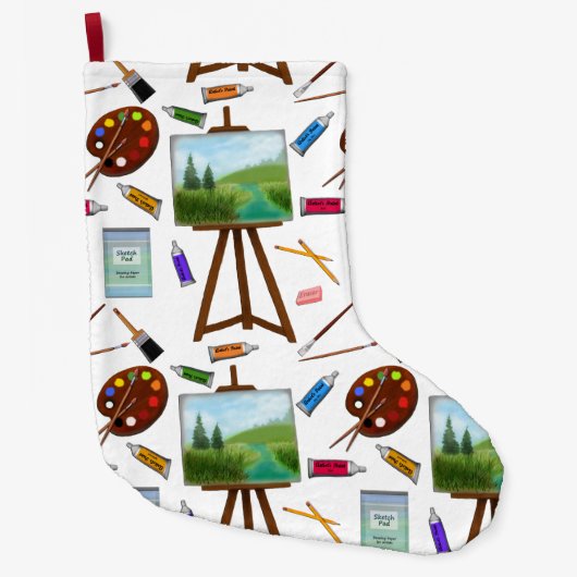 Kunst voor artistieke Studio Biedt kerstcadeau Grote Kerstsok (Voorkant)