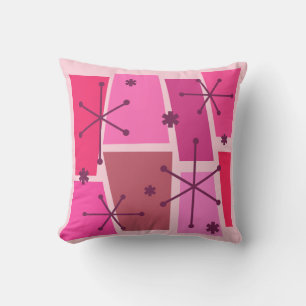 Kunst voor atoomtijdperk Pop Hot Pink Kussen
