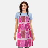 Kunst voor atoomtijdperk Pop Hot Pink Schort (Gedragen)