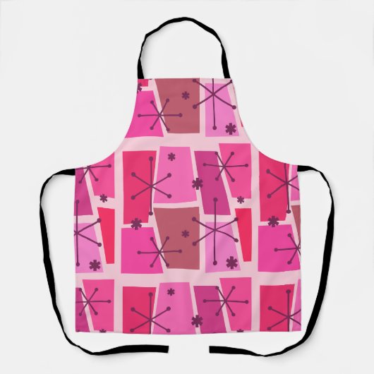 Kunst voor atoomtijdperk Pop Hot Pink Schort (Voorkant)