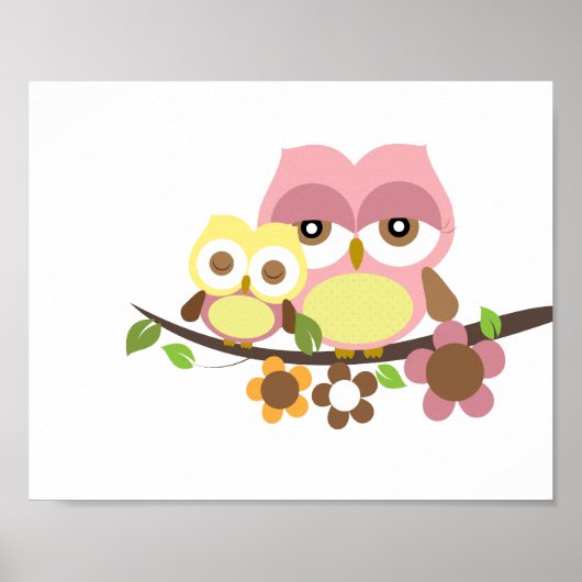 Kunst voor babyslaapkamer met uil poster (Voorkant)
