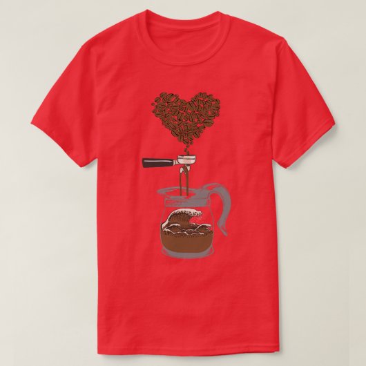 Kunst voor Barista en Great Wave Coffee Beans T-shirt (Design voorkant)