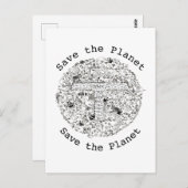 Kunst voor bedreigde dieren en bomen in de aarde r briefkaart (Voorkant / Achterkant)