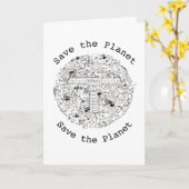 Kunst voor bedreigde dieren en bomen in de aarde r kaart (Gele Bloem)