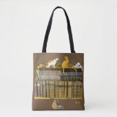 Kunst voor bibliotheek met kat Book Lovers Tote Bag (Voorkant)