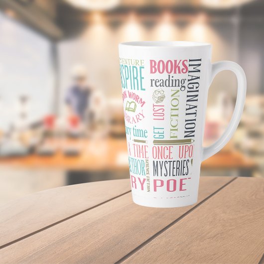 Kunst voor bibliotheeksubstraten latte mok