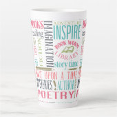 Kunst voor bibliotheeksubstraten latte mok (Voorkant)