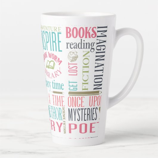 Kunst voor bibliotheeksubstraten latte mok (Rechts)