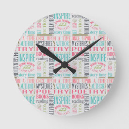 Kunst voor bibliotheeksubstraten ronde klok