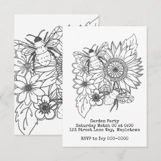 Kunst voor bijen en zonnebloemen kaart