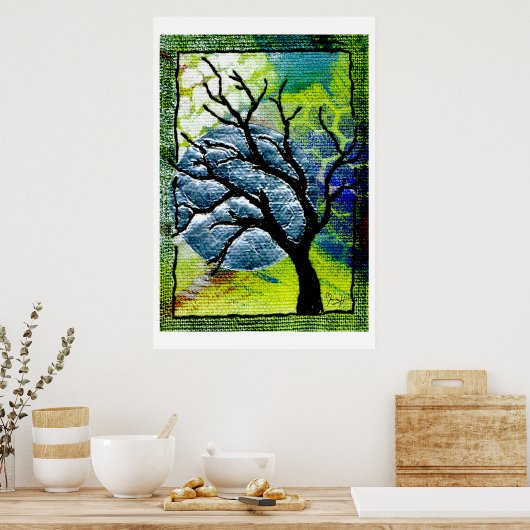 Kunst voor bomen en moonvezels poster (Keuken)