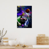 Kunst voor buitenruimtewagentjes met planetennevel poster (Keuken)