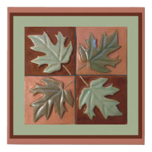 Kunst voor canvas met kleurrijke mappenblad