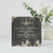 Kunst voor Chalkboard Chandelier Typografie Kaart (Staand voorkant)