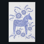 Kunst voor Dala Horse Blue Folk Imitatie Canvas Print<br><div class="desc">Een traditioneel Zweeds model van de dala Horse volkskunst in indigoblauw. Ideaal voor diegenen die van Scandinavische design houden. Originele kunst van Nic Squirrell.</div>