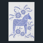 Kunst voor Dala Horse Blue Folk Imitatie Canvas Print<br><div class="desc">Een traditioneel Zweeds model van de dala Horse volkskunst in indigoblauw. Ideaal voor diegenen die van Scandinavische design houden. Originele kunst van Nic Squirrell.</div>