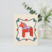 Kunst voor Dala Horse Folk Briefkaart (Staand voorkant)