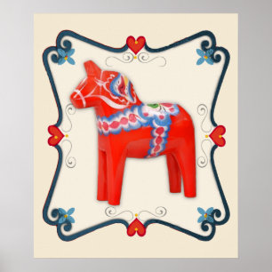 Kunst voor Dala Horse Folk Poster