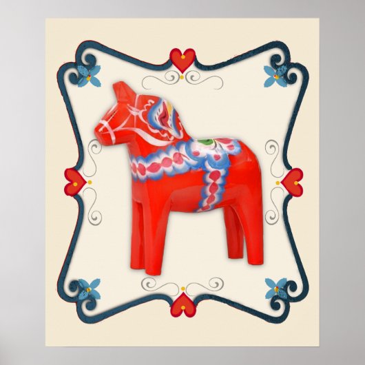 Kunst voor Dala Horse Folk Poster (Voorkant)