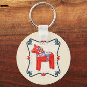 Kunst voor Dala Horse Folk Sleutelhanger (Voorkant)