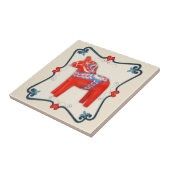 Kunst voor Dala Horse Folk Tegeltje (Zijkant)