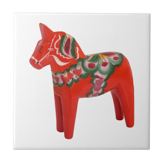 Kunst voor Dala Horse Folk Tegeltje (Voorkant)