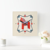Kunst voor Dala Horse Folk Vierkante Klok (Huis)