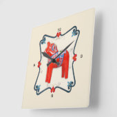 Kunst voor Dala Horse Folk Vierkante Klok (Hoek)