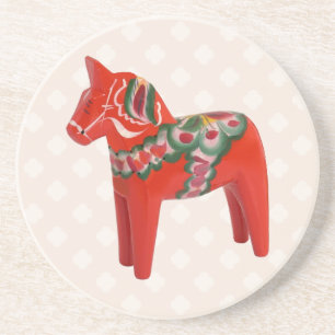 Kunst voor Dala Horse Folk Zandsteen Onderzetter