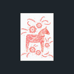 Kunst voor Dala Horse Red en White Folk Canvas Afdruk<br><div class="desc">Een traditioneel Zweeds model van de dala Horse volksstijl in rood en wit. Ideaal voor diegenen die van Scandinavische design houden.</div>