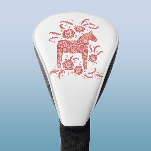 Kunst voor Dala Horse Red en White Folk Golfheadcover