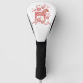 Kunst voor Dala Horse Red en White Folk Golfheadcover (Voorkant)