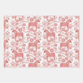 Kunst voor Dala Horse Red en White Folk Inpakpapier Vel (Voorkant)