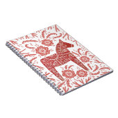 Kunst voor Dala Horse Red en White Folk Notitieboek (Rechterzijde)