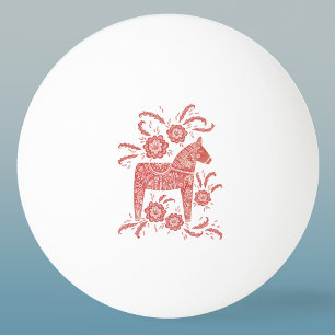 Kunst voor Dala Horse Red en White Folk Pingpongbal