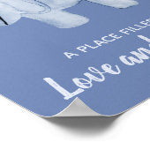 Kunst voor de babykamer met waterverf olifant in h poster (Hoek)