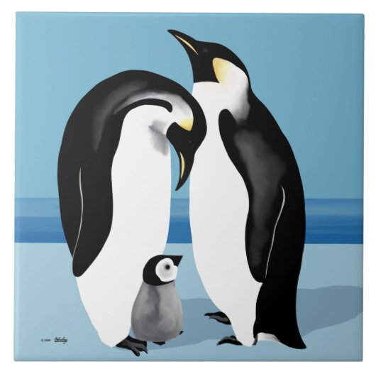 Kunst voor de familie Emperor Penguin Tegeltje (Voorkant)