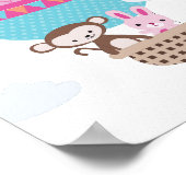 Kunst voor de kinderkamer met ballon van aap en ko poster (Hoek)