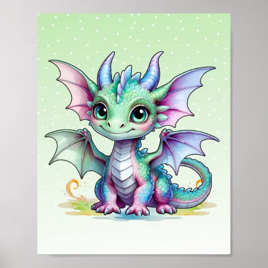 Kunst voor de Lachende Drakenkinderkamer Poster (Voorkant)