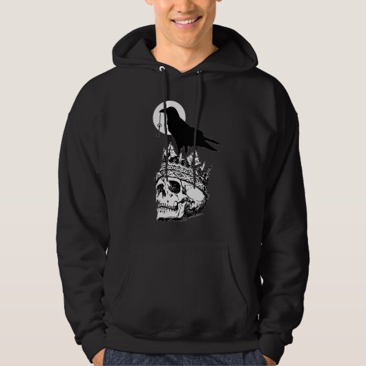 Kunst voor de mens en voor de Raven Gothic Hoodie (Voorkant)